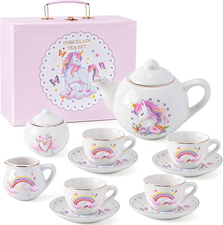Amazon.com: Tacobear Porcelain Tea Set for Girls Toys Unicorn Gift