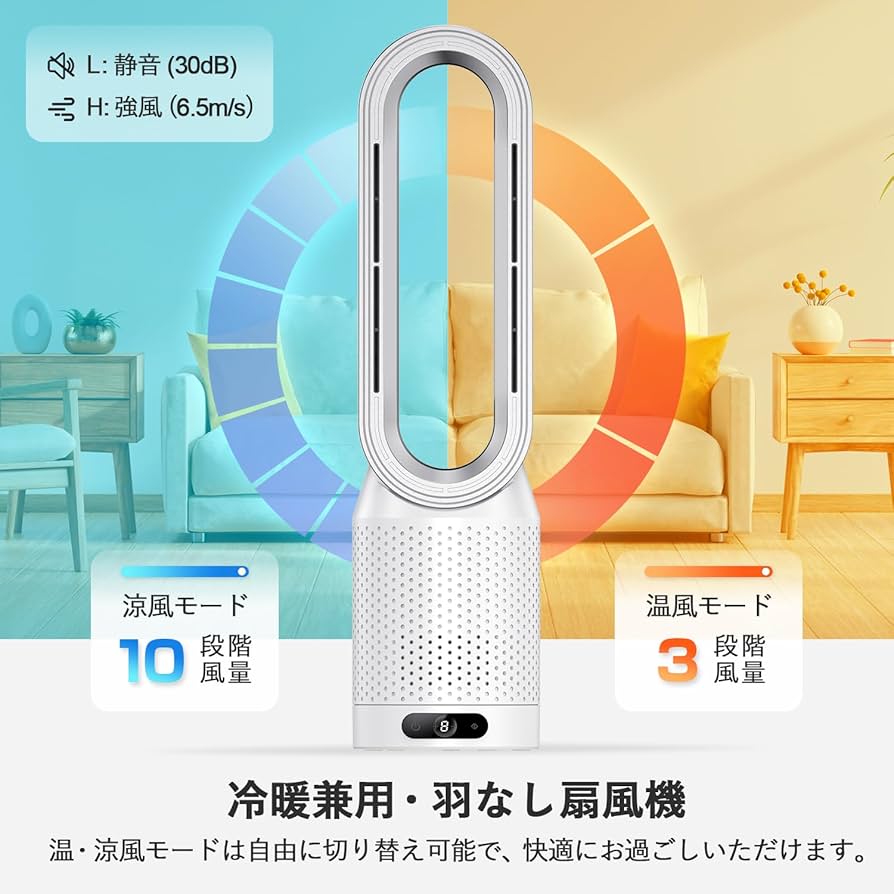 Amazon | 【2025新登場・冷暖兼用羽なし扇風機】SAMONIC タワーファン