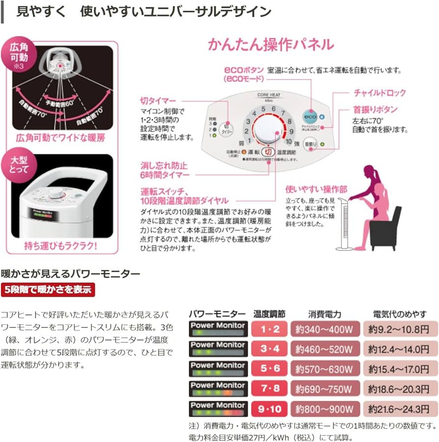 Amazon.co.jp : DH-919R-W(ホワイト) コアヒートスリム 遠赤外線