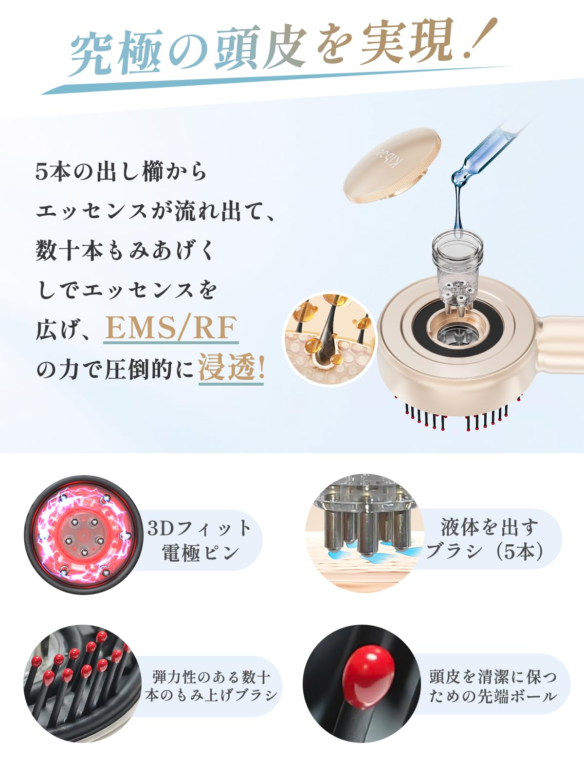 Amazon.co.jp : Kiboer 電気ブラシ ヘッドスパ 電動頭皮ブラシ