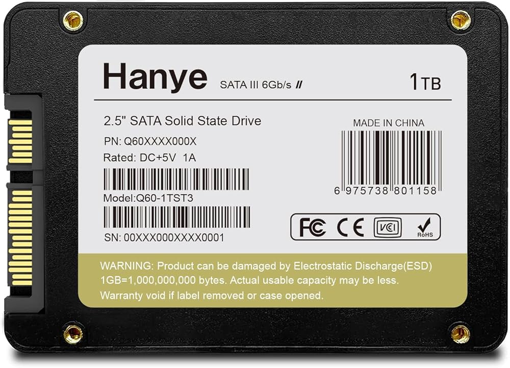 Amazon | Hanye 1TB 内蔵型SSD 2.5インチ 7mm 3D NAND採用 SATAIII 6Gb