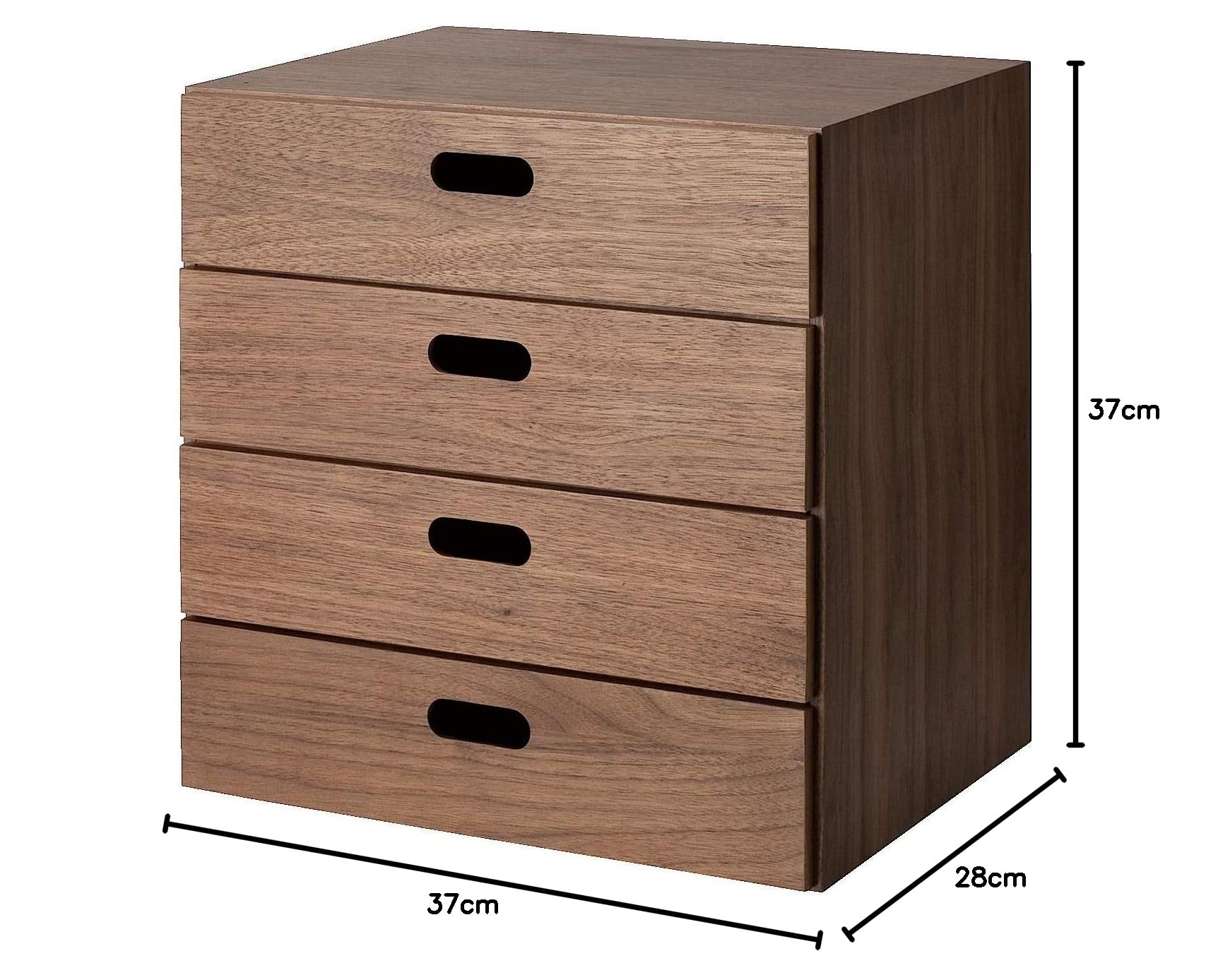 Amazon｜無印良品 スタッキングチェスト・引出し・4段/ウォールナット