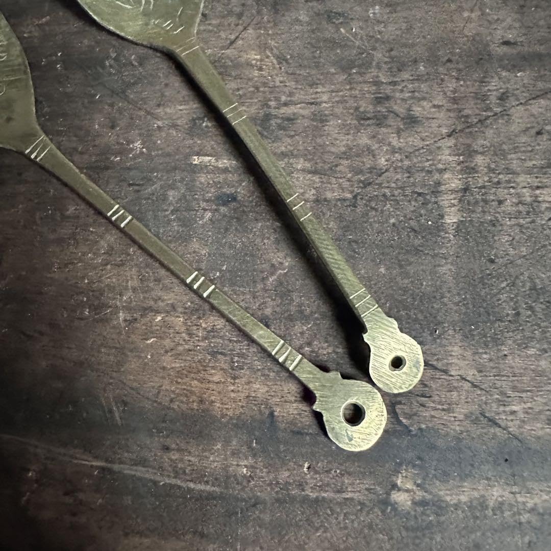 Amazon.co.jp: スッカラ 薬匙 中国 韓国 李朝 スプーン 朝鮮工芸 真鍮