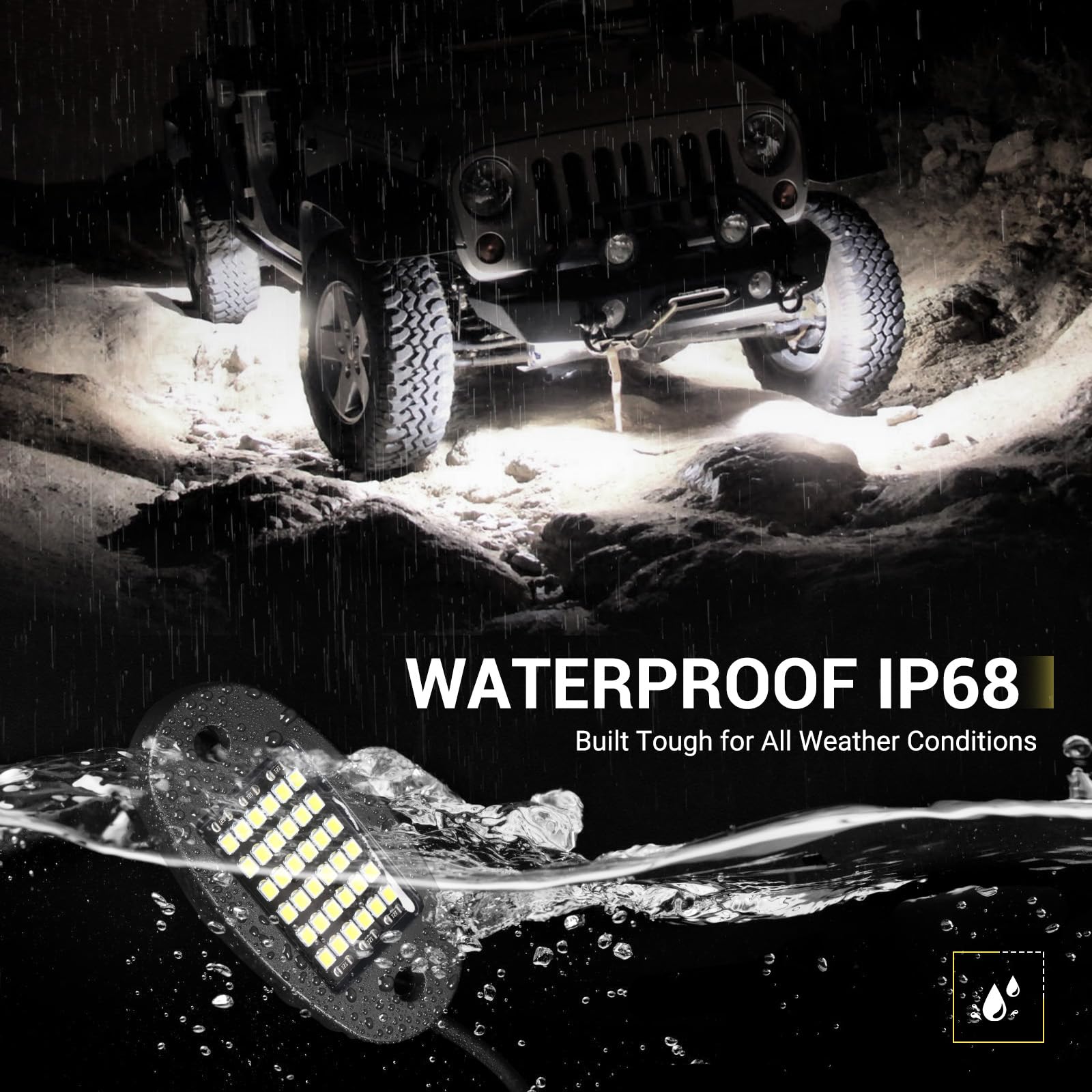 Amazon.co.jp: Hovano 8 ポッド ホワイト ロック ライト 6000K ピュア