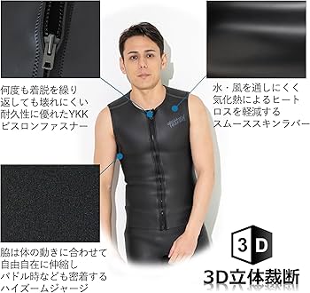 Amazon | FELLOW ウェットスーツ メンズ ベスト 2mm 男性用 タッパー