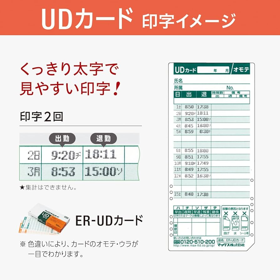 Amazon | マックス 電子タイムレコーダー 電波時計付き ER-80SUW