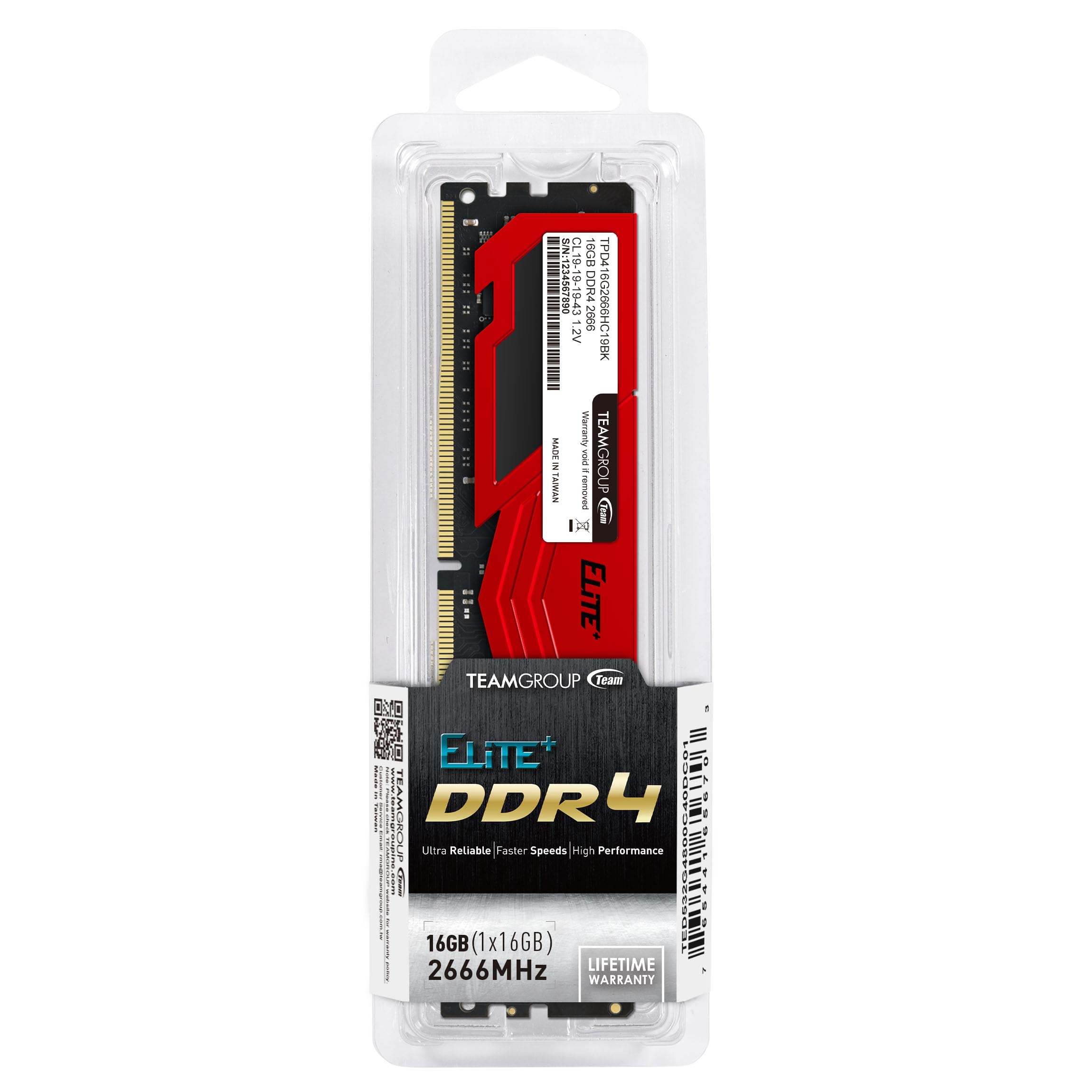 Amazon | Team DDR4 2666Mhz PC4-21300 16GB デスクトップ用メモリ