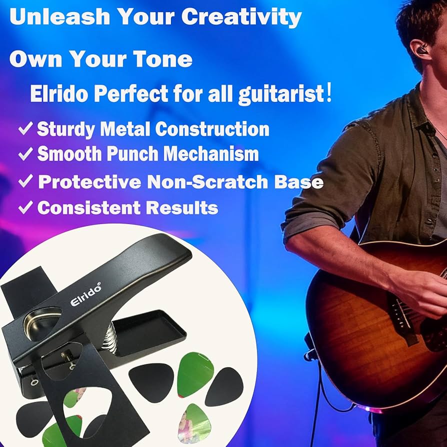 Amazon | Elrido ギターピックパンチツールキット - DIYカスタムギター