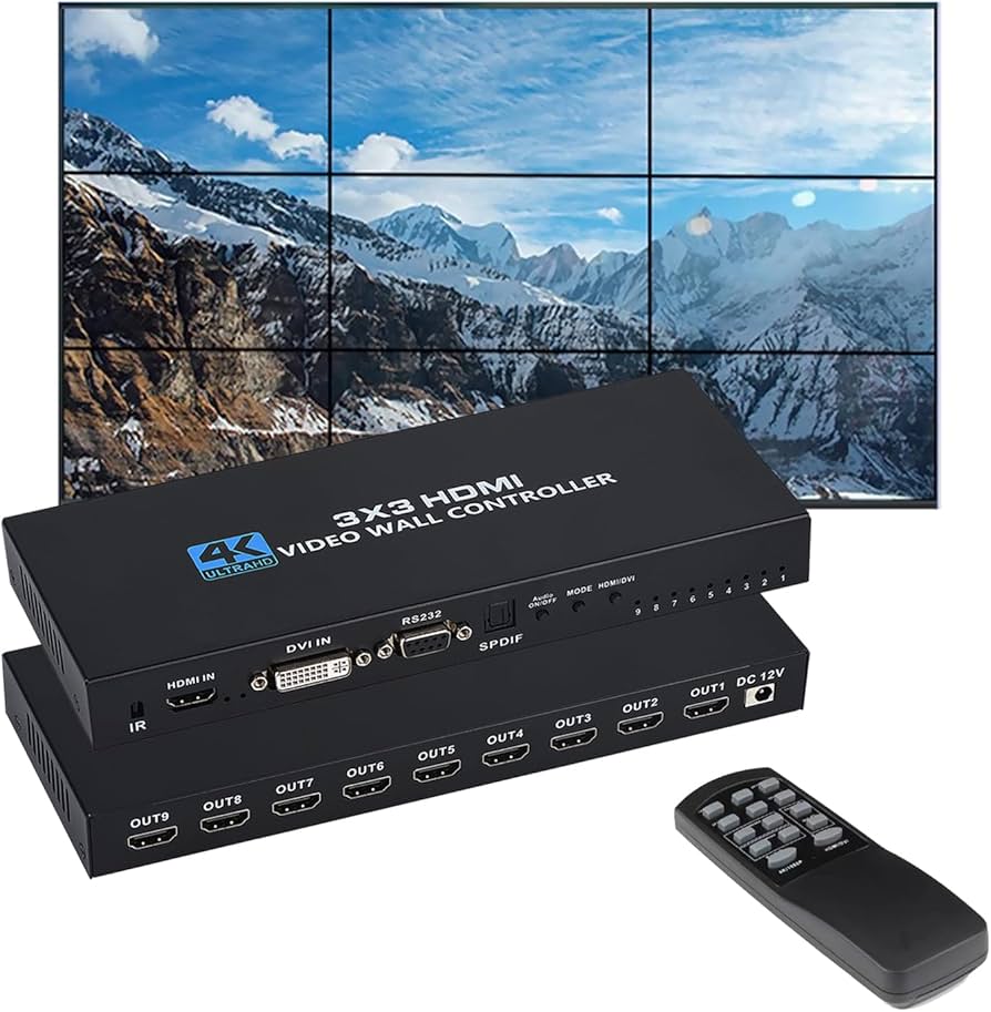 Amazon.co.jp: 3x3 HDMI Video Wall Controller 4K x 2K HD Display
