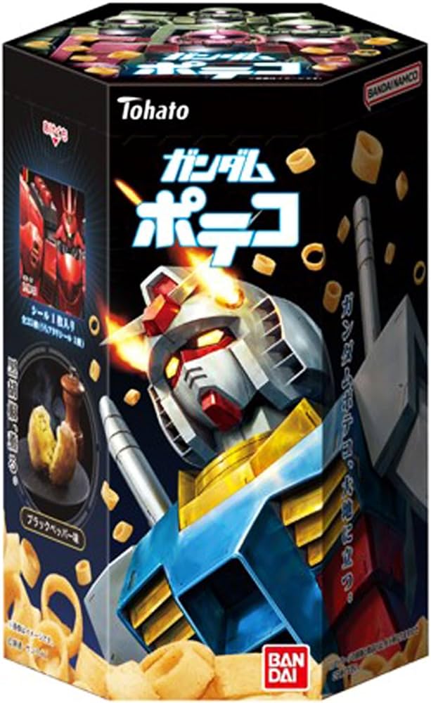 Amazon.co.jp: Tohato Gundam Poteco Black Pepper Flavor, 0.8 oz (23