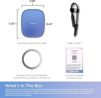 Amazon.com: SanDisk 1TB Creator Phone SSD - Up to 1,000 MB/s
