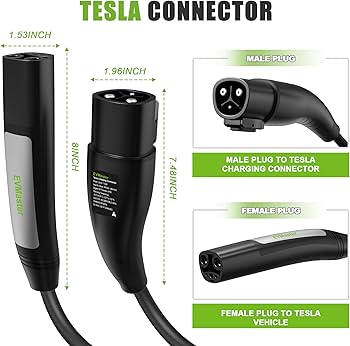 Amazon.co.jp: EVMaster EV Tesla充電器延長ケーブル 20フィート 48