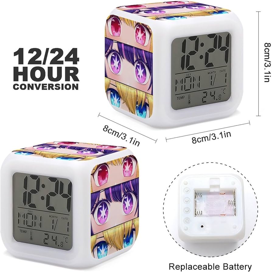 Amazon.co.jp: 推しの子 目覚まし時計 デジタル時計 多機能立体七色