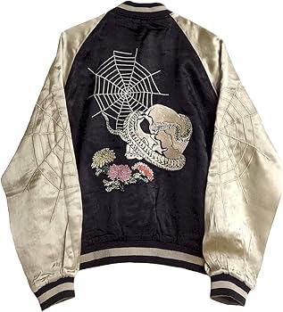 Amazon | [バックストリートクローラー] 蜘蛛の巣スカル スカジャン (M