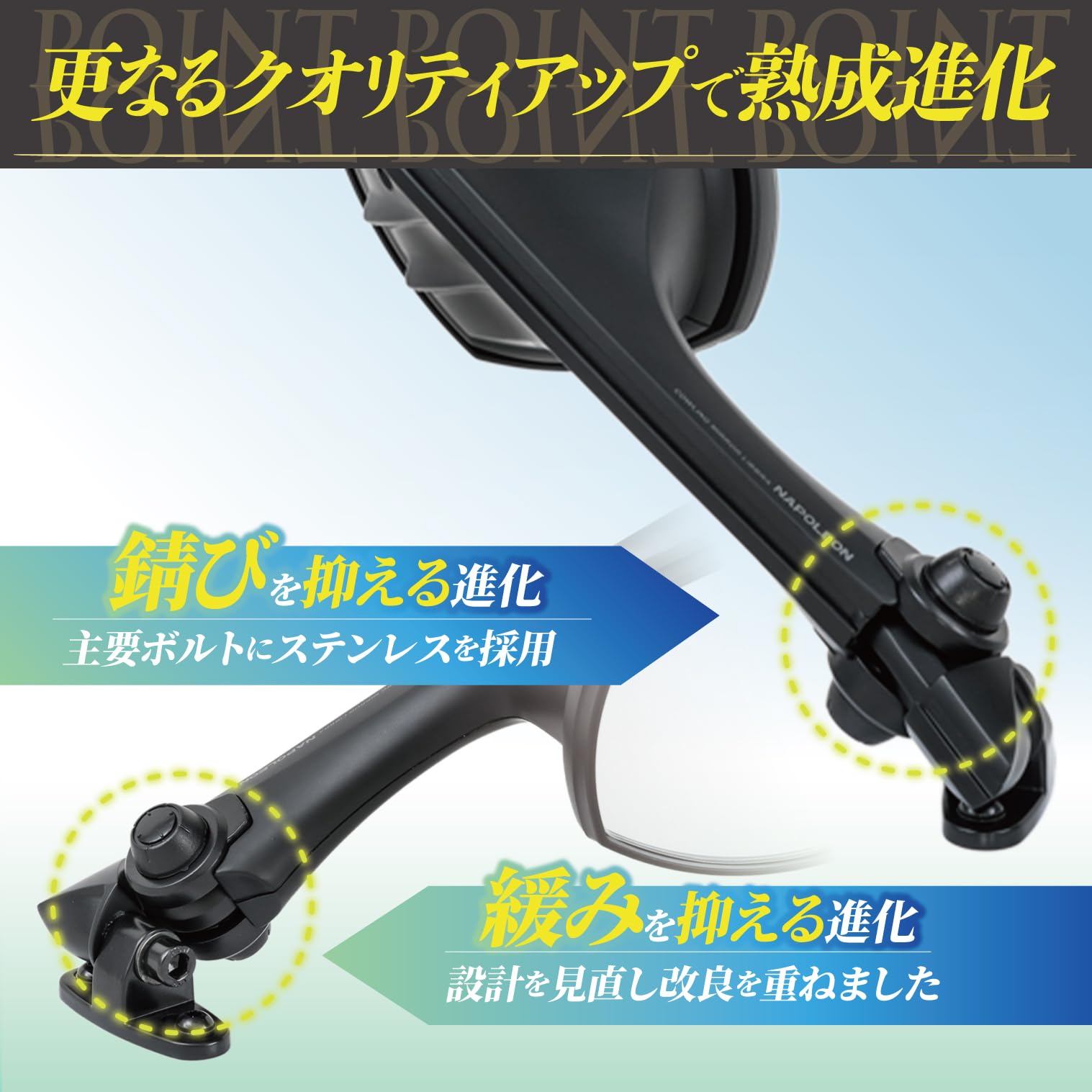 Amazon | タナックス(Tanax) バイクミラー ナポレオン カウリング