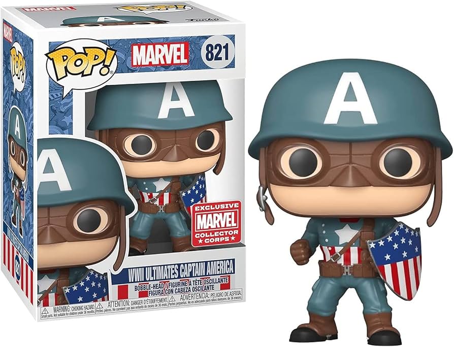 Amazon.com: FUNKO POP! WWII Ultimate Captain America #821 : Toys