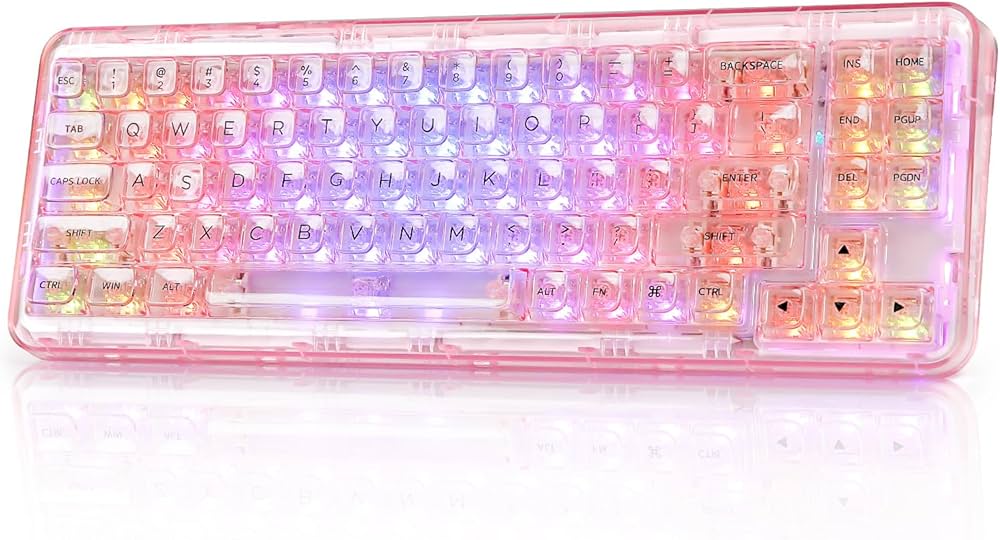 Amazon | YUNZII X71 メカニカルゲーミングキーボード 透明キー