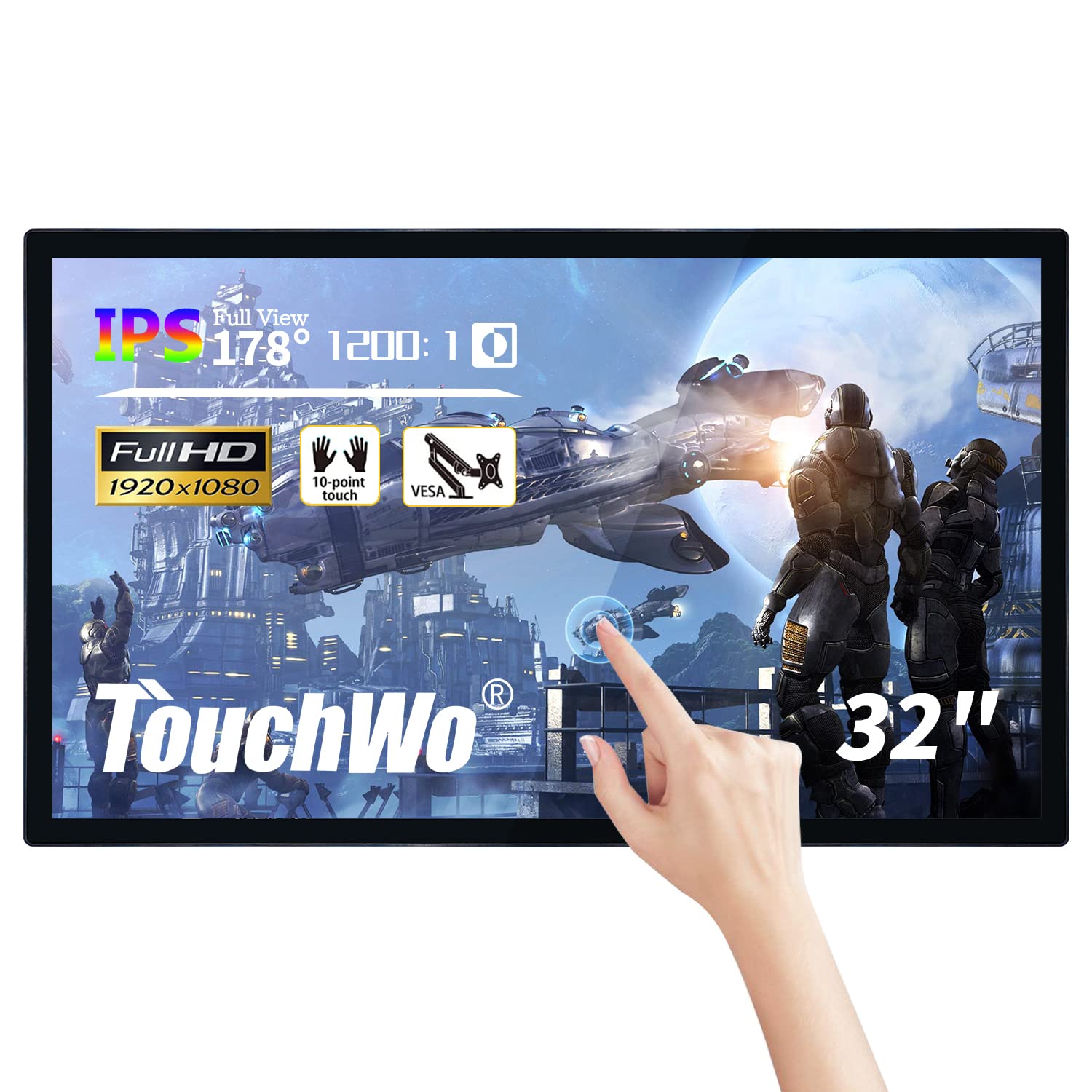 Amazon.co.jp: TouchWo 32inch 多機能タッチスクリーンモニター 1920 x