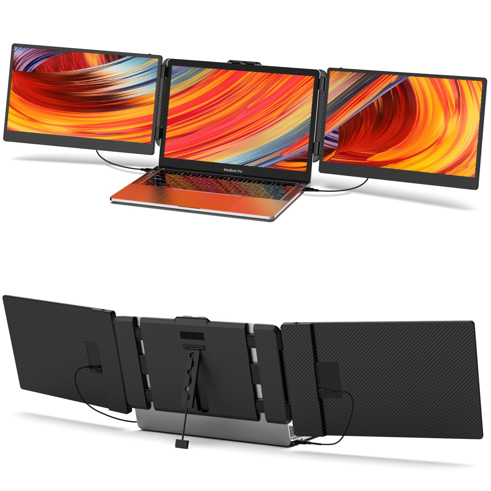 Amazon.co.jp: Kwumsy S2 モバイルモニター 2画面 トリプルポータブル