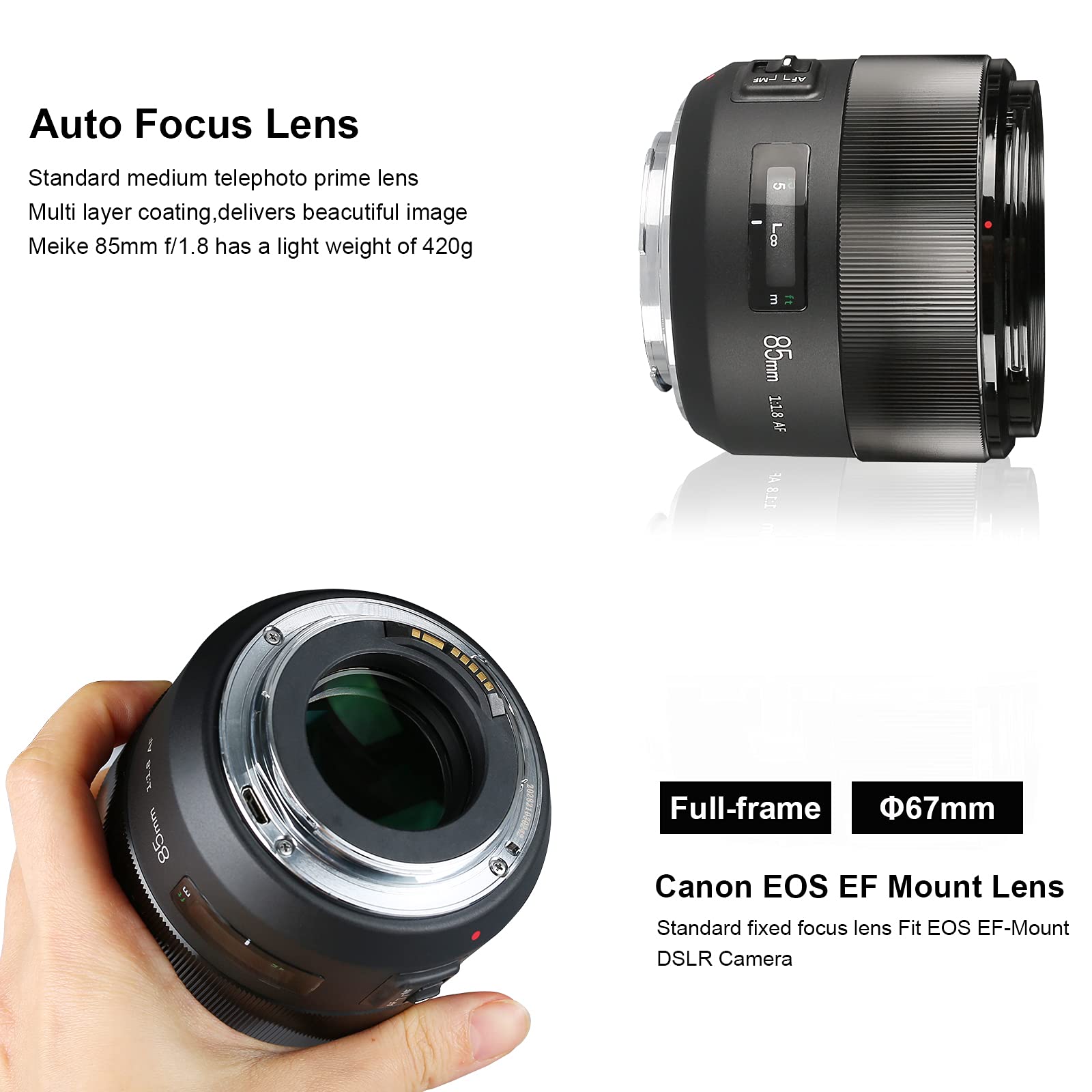 Amazon.co.jp: Meike 85mm f1.8 大口径フルフレームオートフォーカス