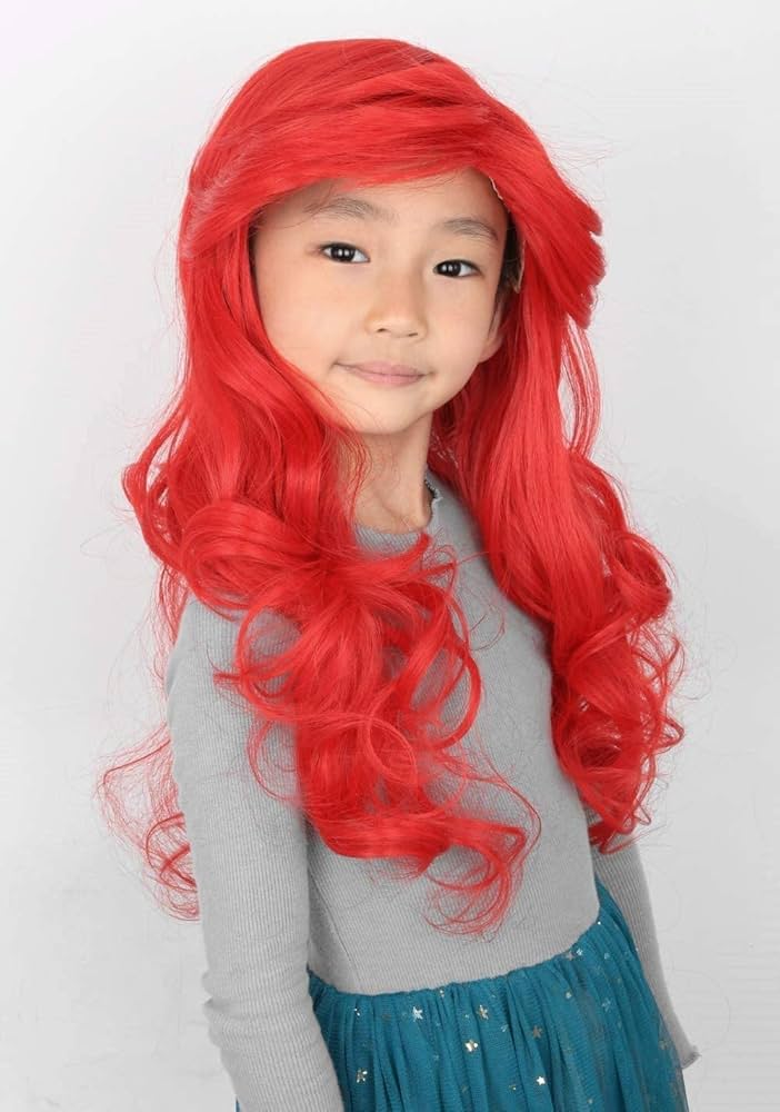 Amazon.co.jp: アリエルウィッグ子供子供かつら赤い長い巻き毛