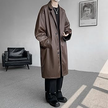 Amazon | [WANSHIX] PUレザーコート トレンチコート チェスター