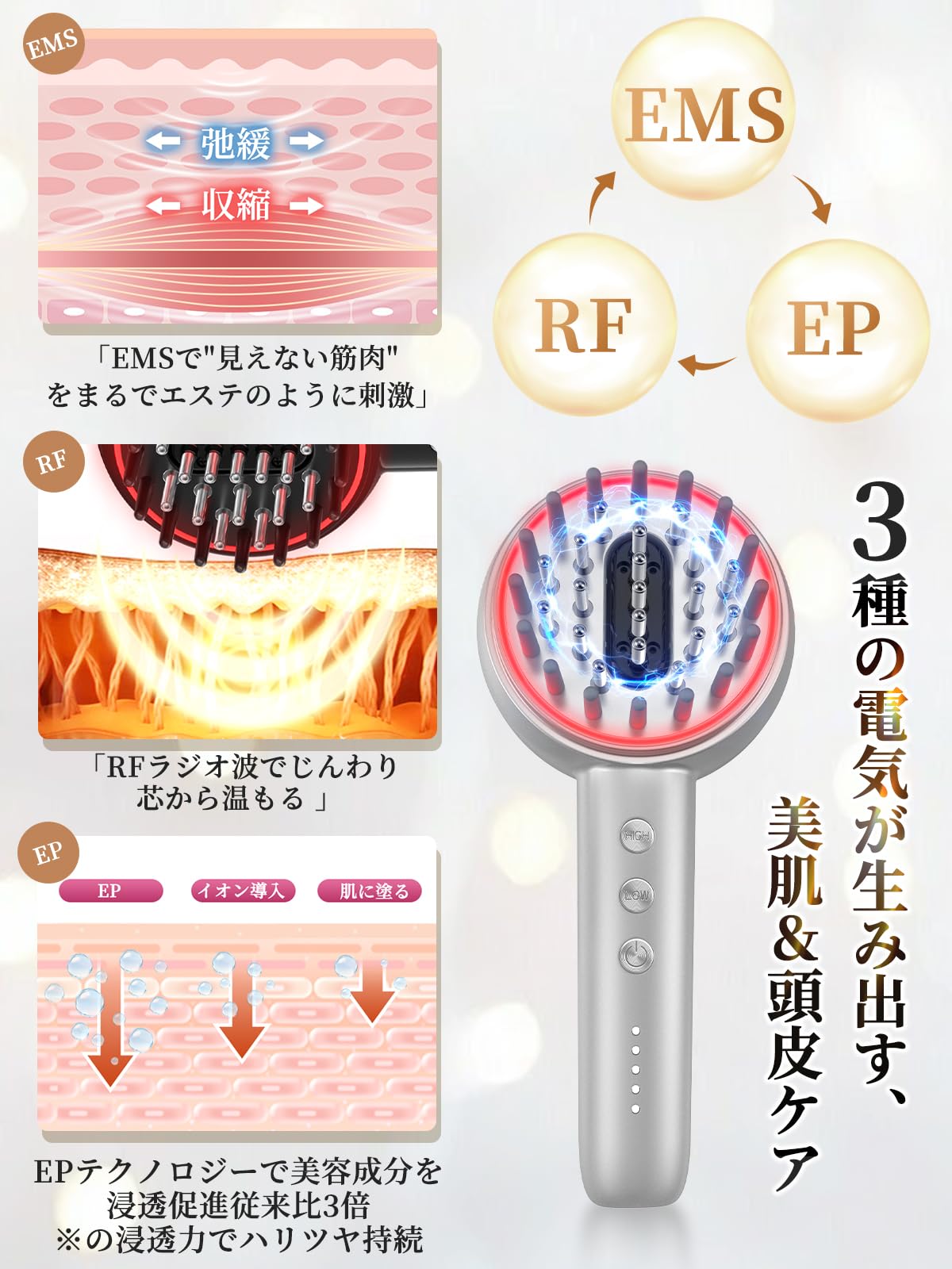 Amazon.co.jp: 電気ブラシ 電動 頭皮ブラシ 美顔器 頭皮 フェイス