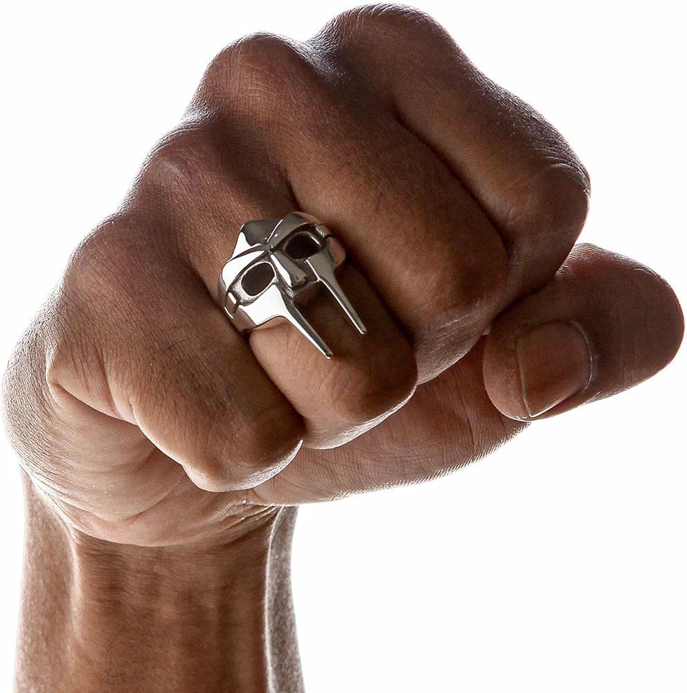 Bikerringshop MF Doom Gladiator Mask Sterling Silver Ring (Ring