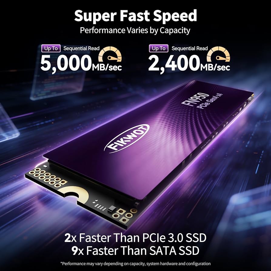 Amazon.com: Fikwot FN950 500GB NVMe SSD PCIe Gen4x4 M.2 2280,Read