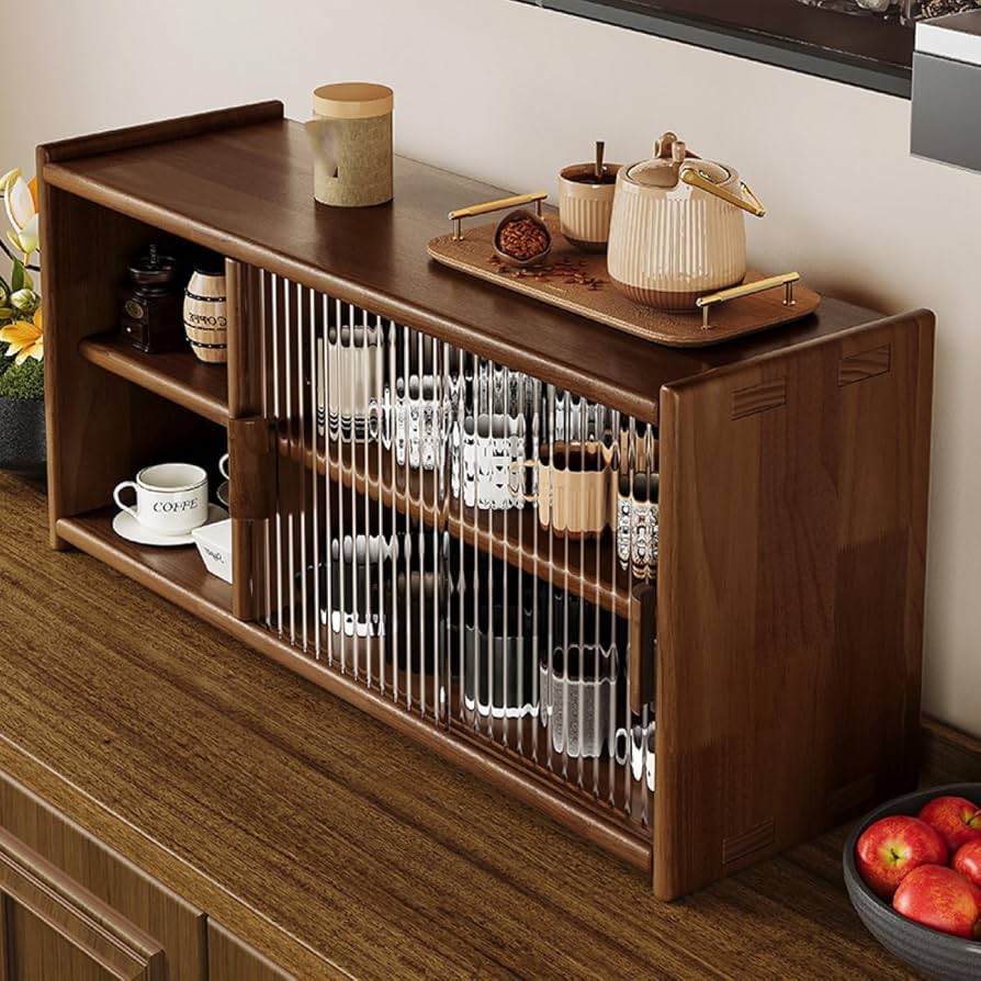 Amazon｜MJKQ9 カウンター上収納 木製 ミニ食器棚 収納棚 カップボード