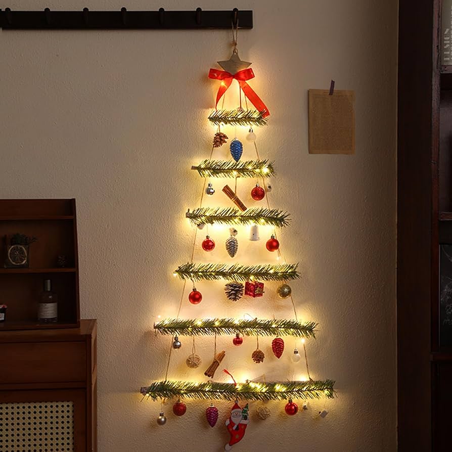 Amazon.co.jp: SMARTABL クリスマスツリー 壁掛けタイプ ラダーツリー