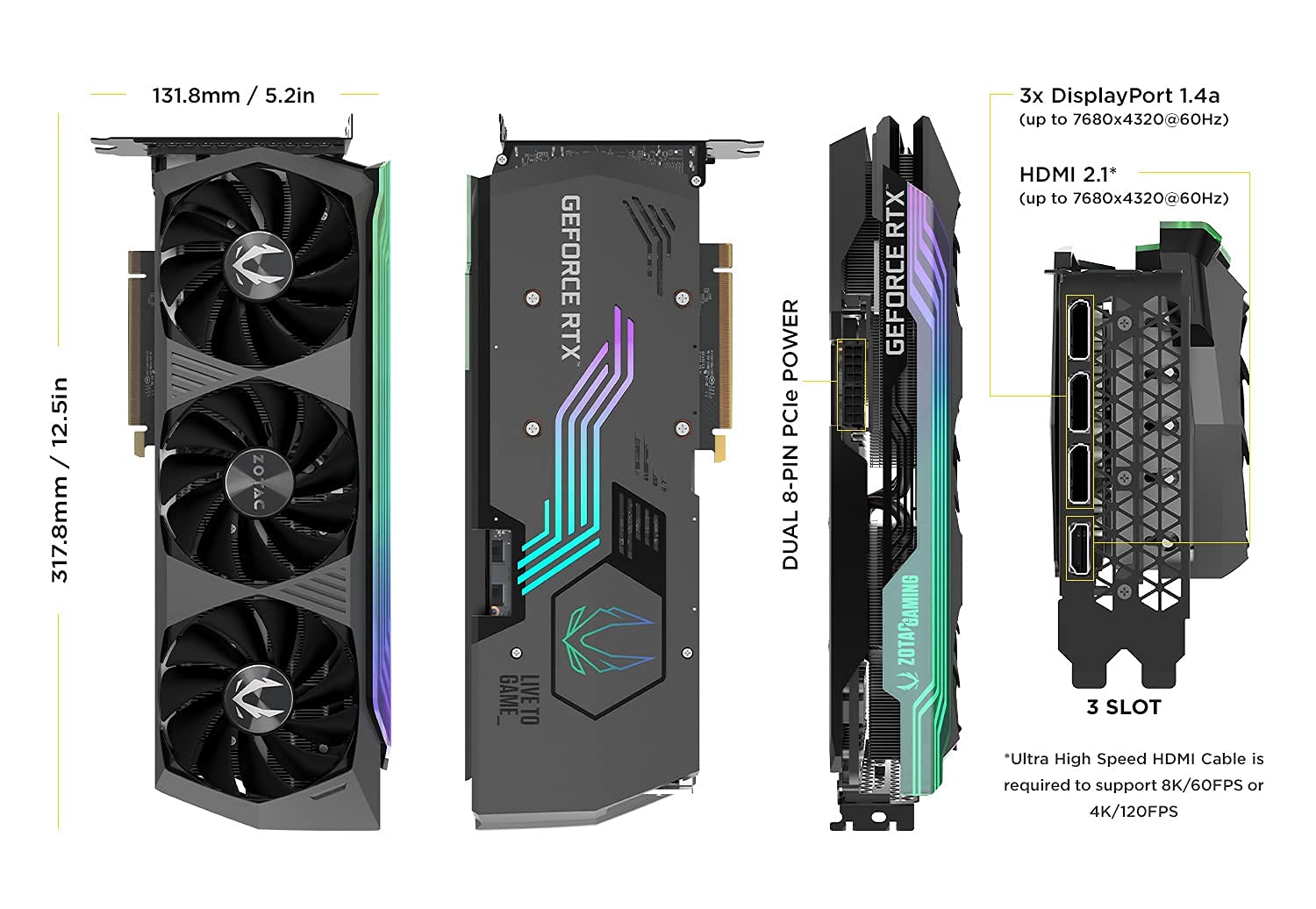 Amazon.com: ZOTAC Gaming GeForce RTX 3080 Ti AMP Holo 12GB GDDR6X