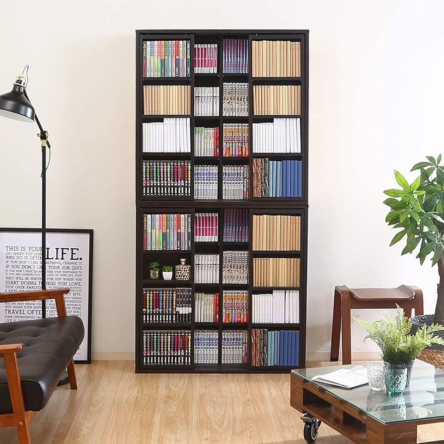 Amazon.co.jp: 不二貿易 本棚 ダブルスライドラック 幅89×奥行29×高さ