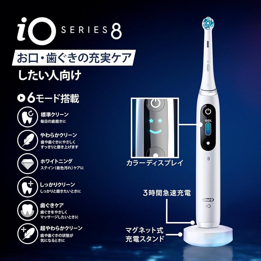 Amazon.co.jp: ブラウン 電動歯ブラシ オーラルB iO8 iOM82A10WT