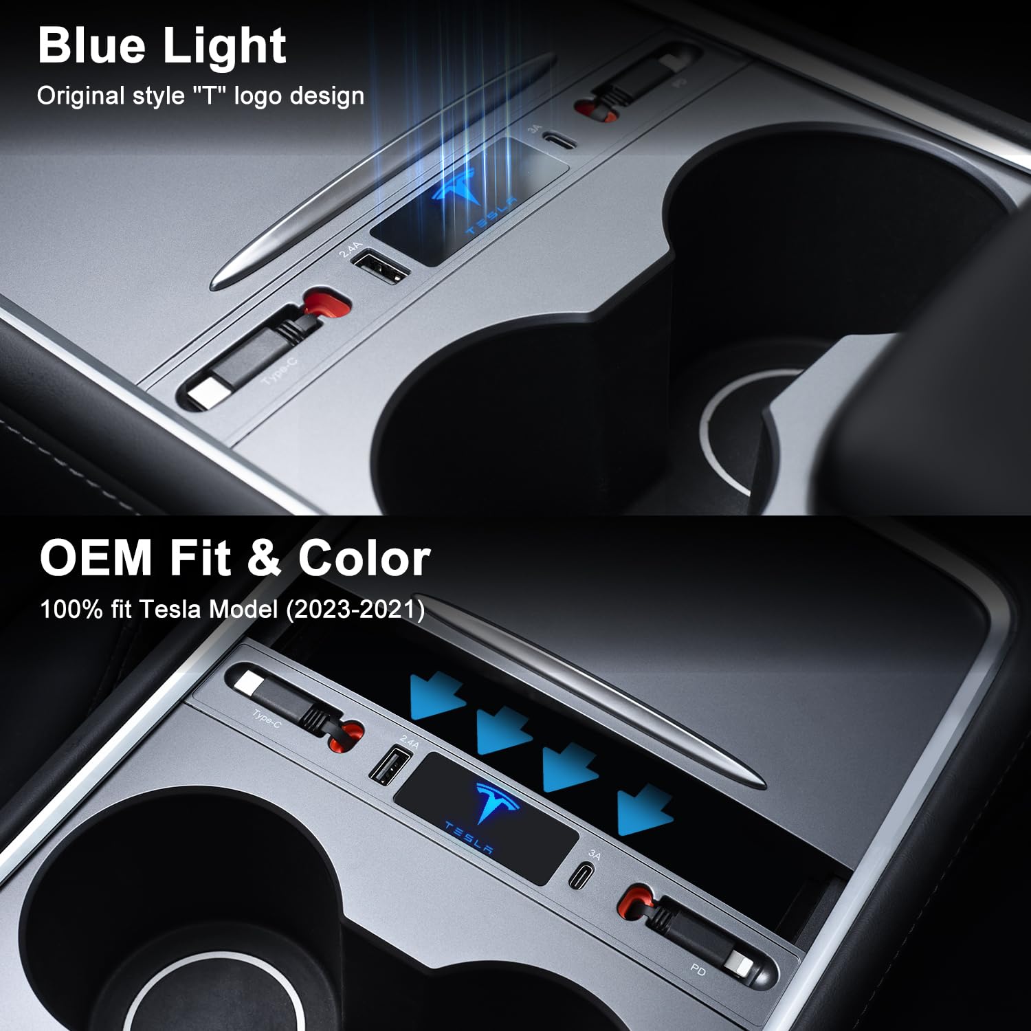 Amazon.co.jp: ZKJAYOE マルチポート 車用USB充電器 Tesla Model 3/Y