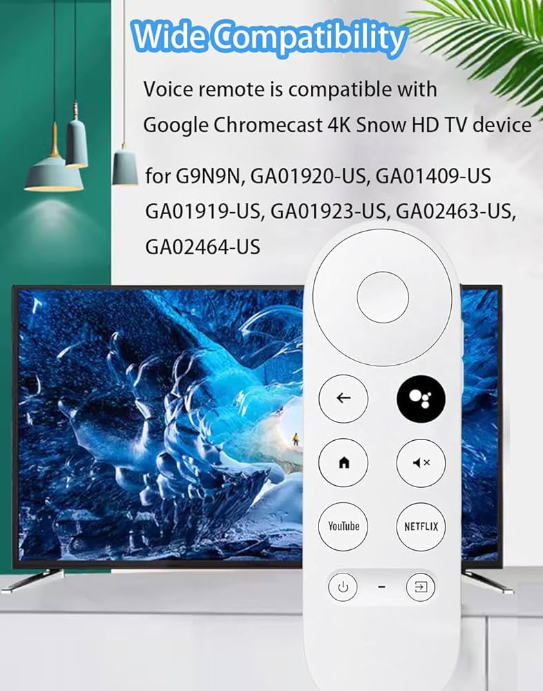 Amazon | Google Chromecast 4k HD Snow TV用交換用音声リモコン G9N9N