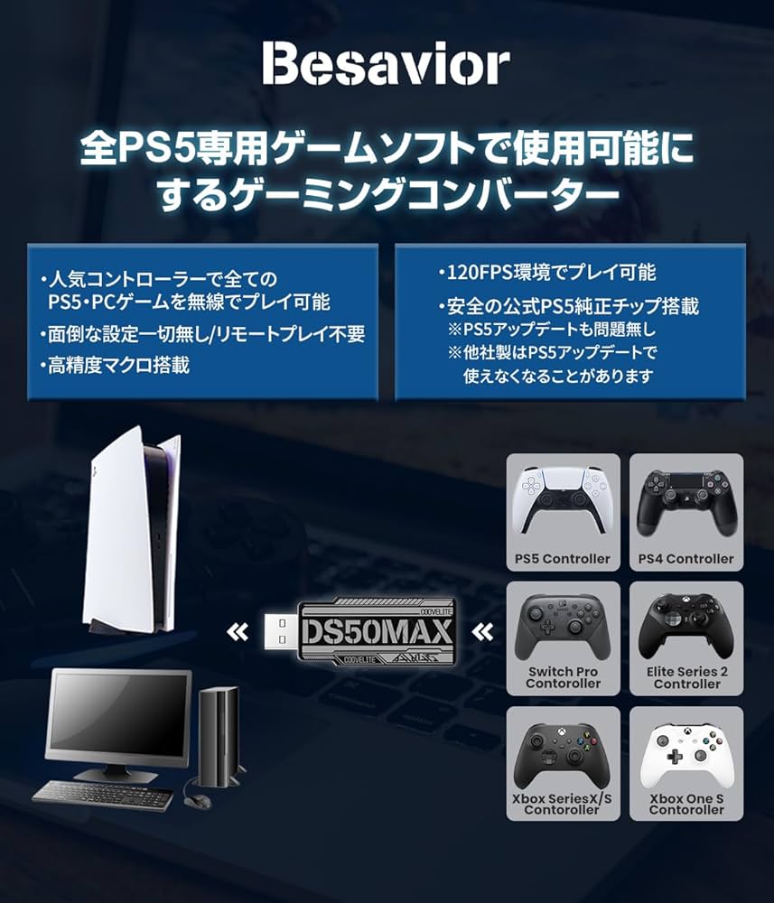 Amazon.co.jp: Besavior CoovElite DS50MAX 2025年 PS5/PC用