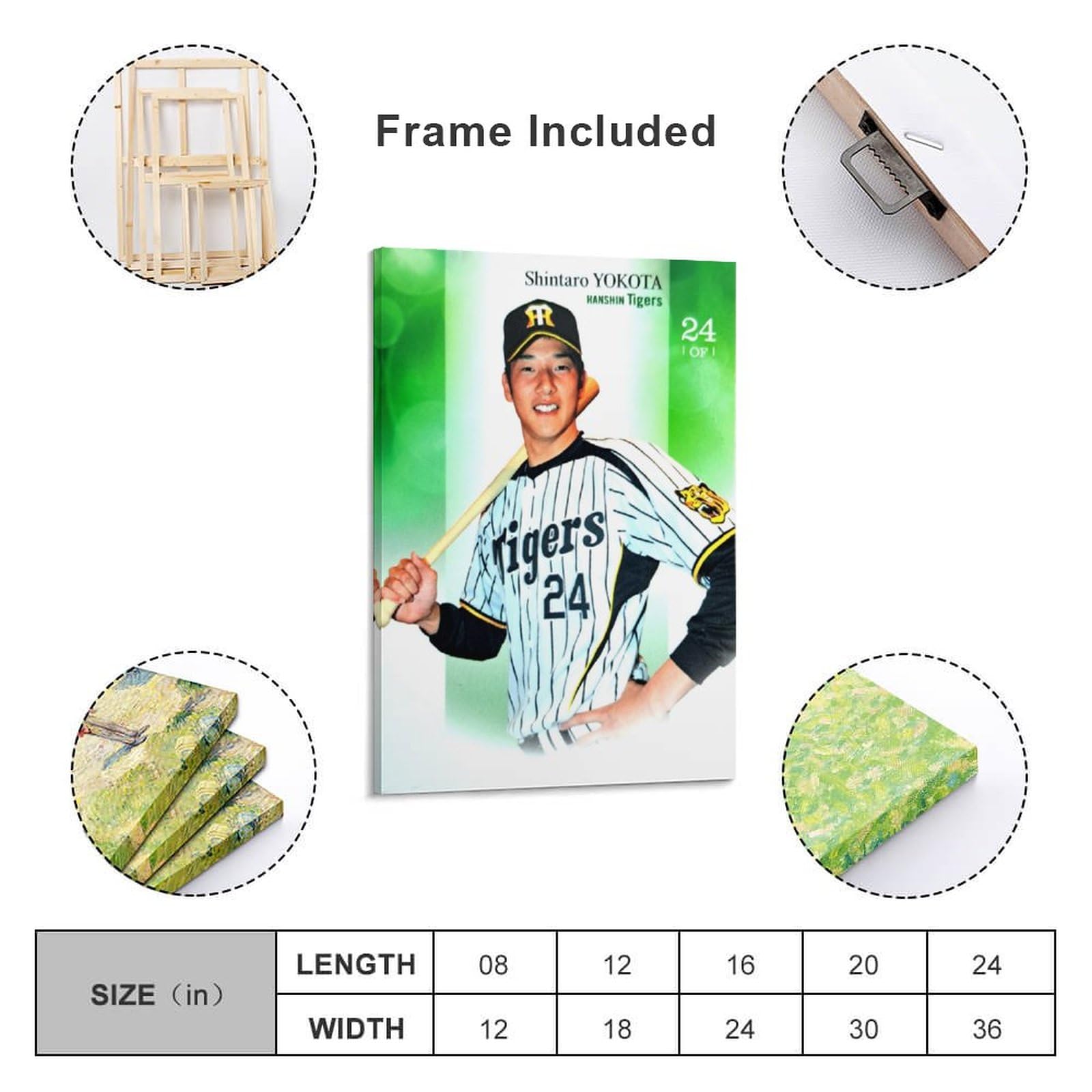 Amazon.co.jp: 阪神タイガース 横田慎太郎 絵画 ポスター 工芸品の装飾