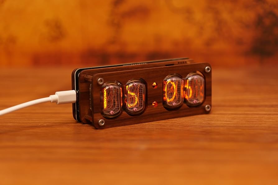 Amazon.co.jp: Risen IN-12 レトロニキシー管時計 WiFi自動時刻修正