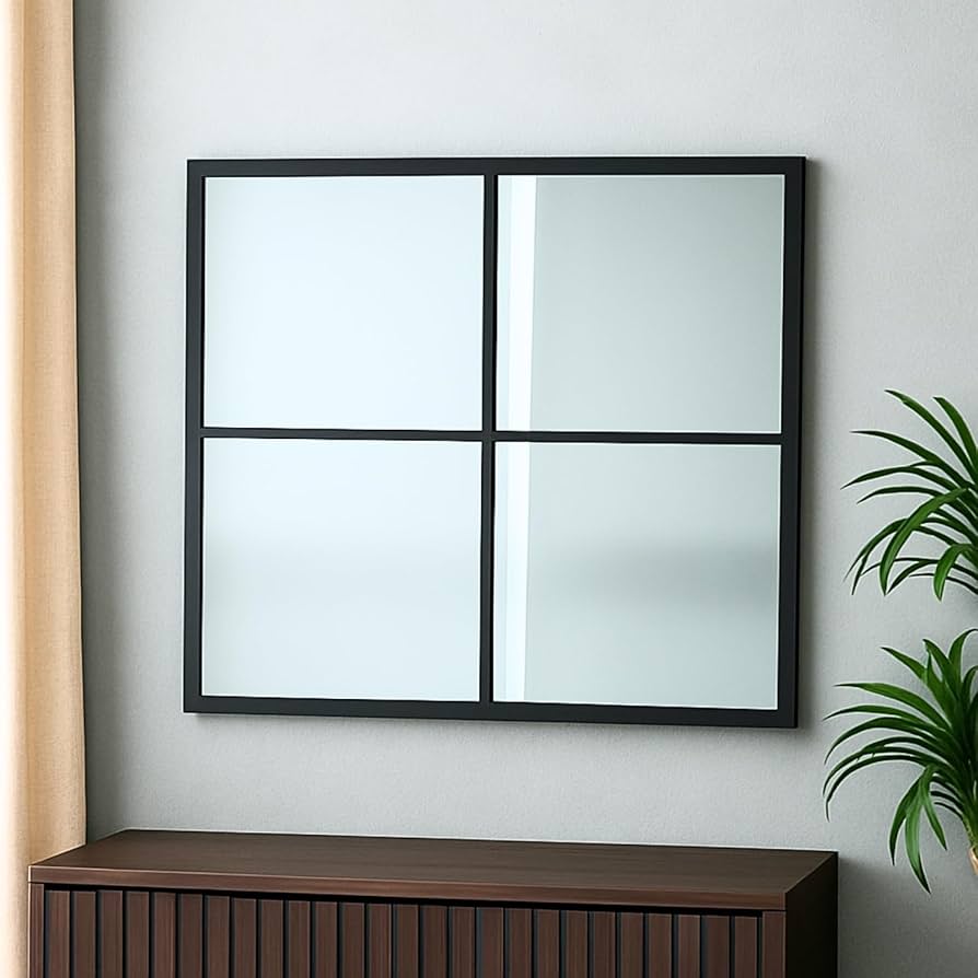 Amazon.co.jp: ウォールミラー 70 x 65 壁掛け 鏡 スクエア 窓風