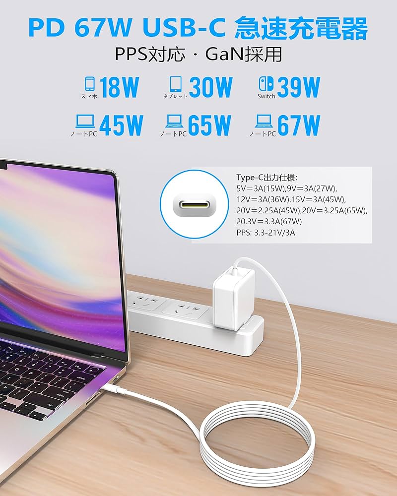 Amazon.co.jp: Dalugo Macbook用 充電器 ノートパソコン 急速充電器