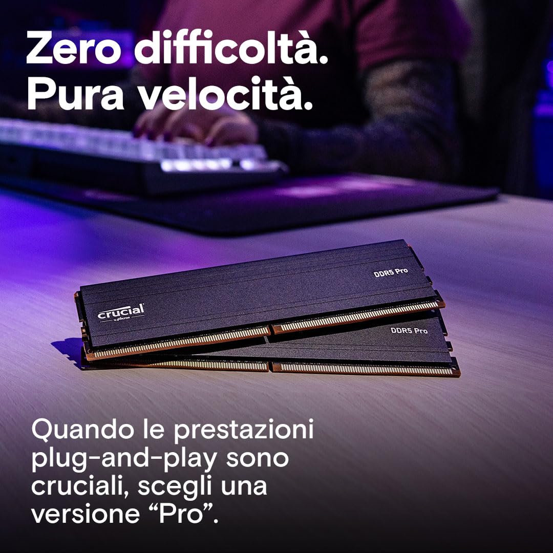 Crucial Pro RAM DDR5 32GB Kit (2x16GB) 6000MHz, Intel XMP 3.0