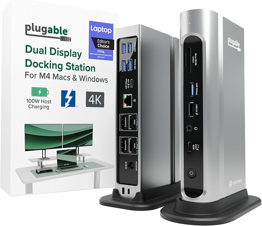 Amazon.com: Plugable 16-in-1 Thunderbolt 4 Dock – Dual 4K Monitors