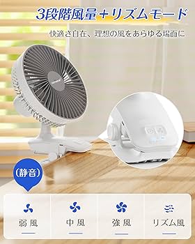 Amazon.co.jp: Keynice 卓上扇風機 usb扇風機 首振り 小型 充電式