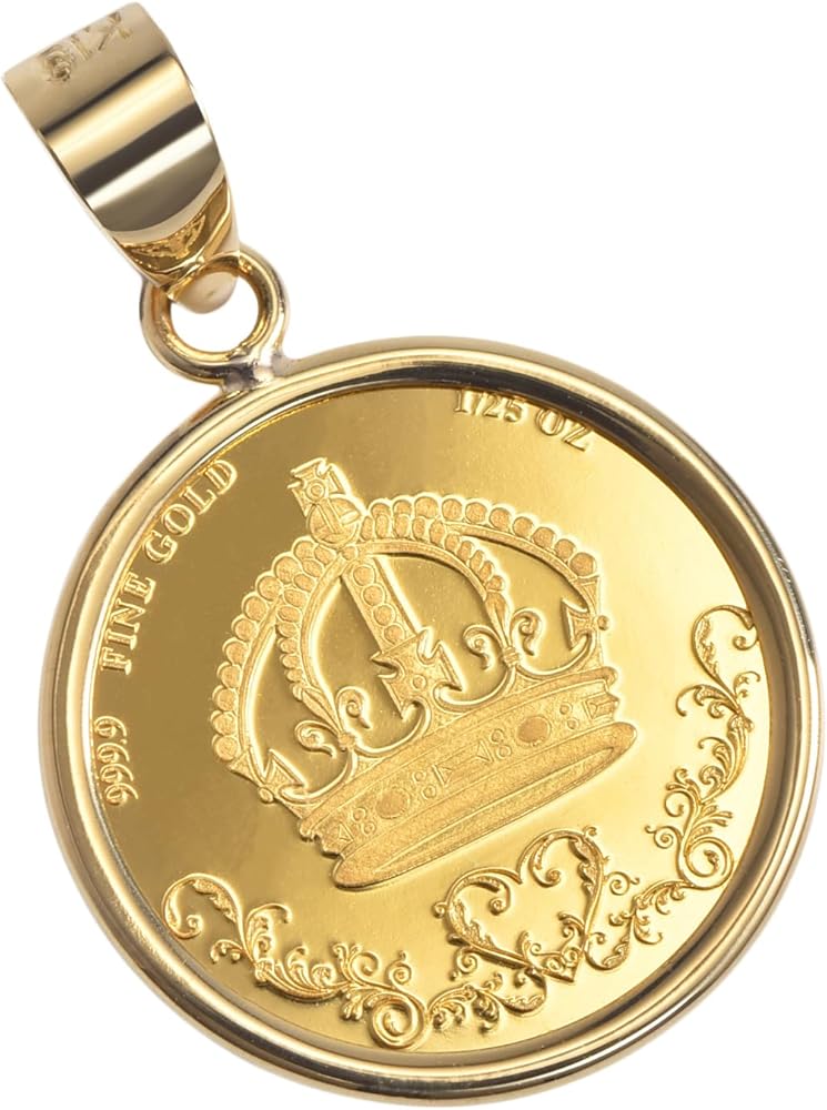 Amazon | [スペランツァ] K24 純金 コイン ペンダント クラウン 1/25oz