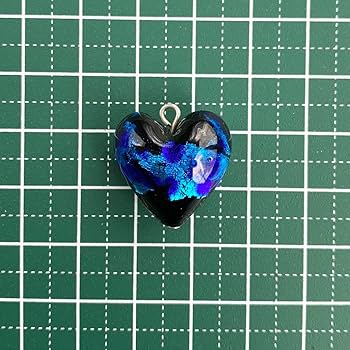 Amazon.co.jp: ネックレス ホタルガラス ブルー ハート 20mm 青 蛍