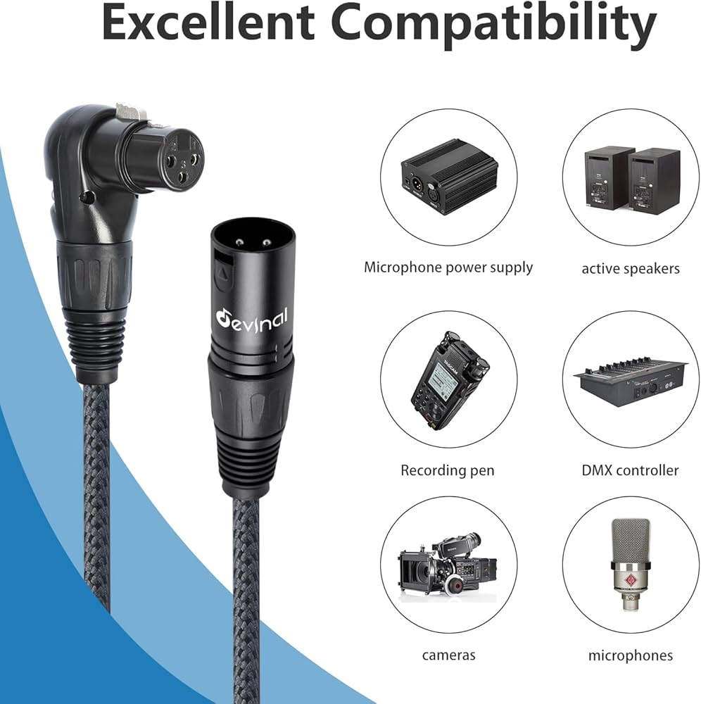 Amazon.com: Devinal Right Angle XLR Cable, Adjustable-Angle Female