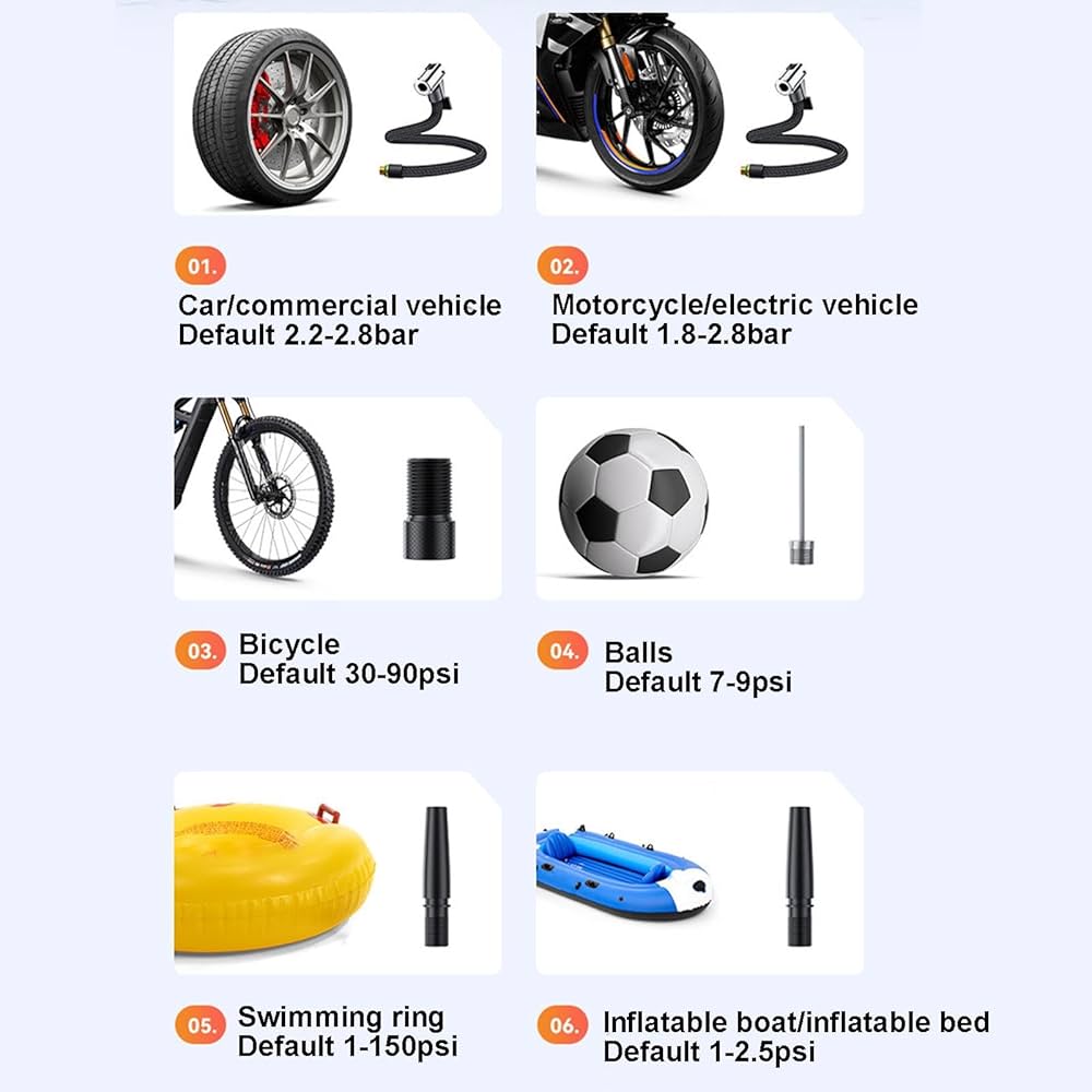 Amazon | ポータブルエアコンプレッサー タイヤインフレーター 自動車