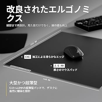 Amazon.co.jp: WALLHACK ガラスマウスパッド SP-005 ブラック