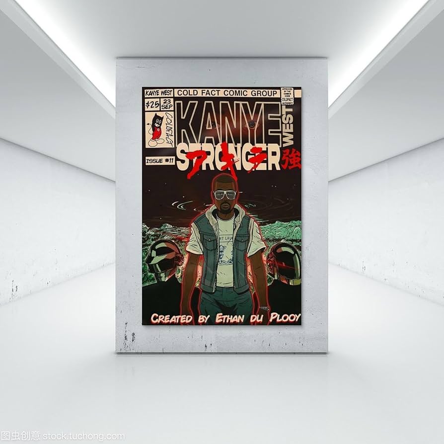 Amazon.com: Piesa Kanye West Poster Hip-hop Rap Comic Music Poster
